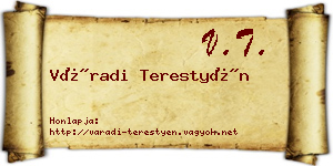 Váradi Terestyén névjegykártya